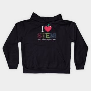 I Love STEM Student Teacher 1st Day Of School Back To School Kids Hoodie
